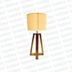 Luminaria de Mesa Cruz Nogal Pantalla Circular Beige 1*E27 (56.234)