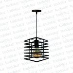 Colgante Estilo Vintage Cuadrangular Metalico Negro 1*E27 (54.1023)