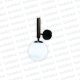 Aplique Lineal Negro c/ Esfera Vd. Blanco 1*E27 (50.534)