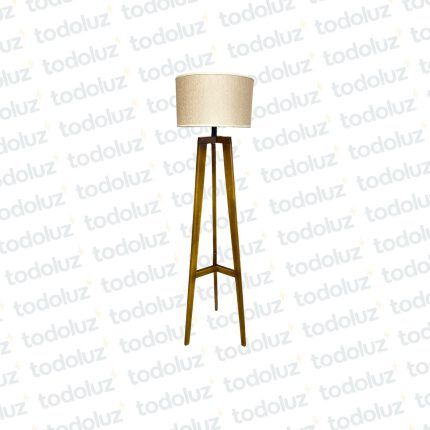 Luminaria de Pie Tripode 147cm Pantalla Circular Beige (56.133)