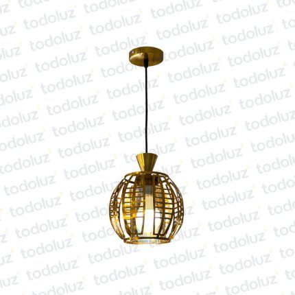 Colgante Esferico Dorado c/Vidrio interior Cilindrico 1*E27 (54.1040)