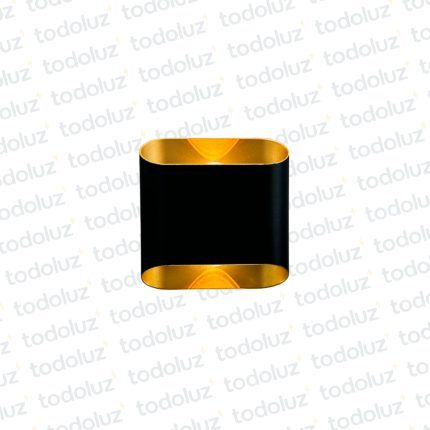Aplique Ext. Bidireccional Cubo Negro F/Dorado 2W 3000°k (57.471)