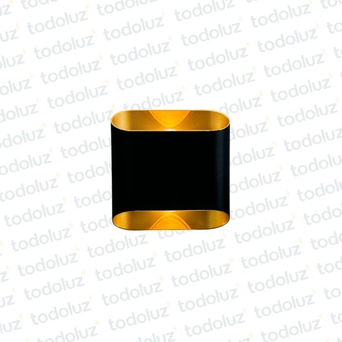 Aplique Ext. Bidireccional Cubo Negro F/Dorado 2W 3000°k (57.471)