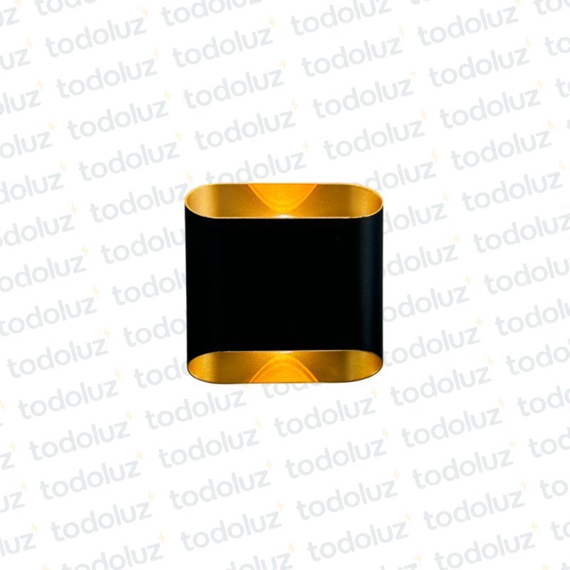 Aplique Ext. Bidireccional Cubo Negro F/Dorado 2W 3000°k (57.471)