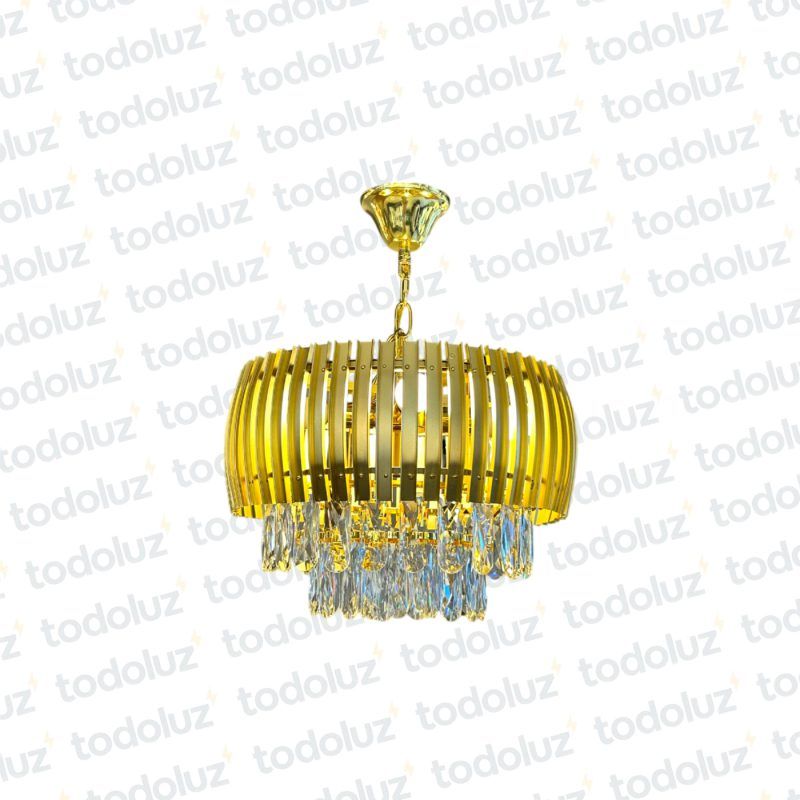 Colgante Circular Dorado c/ Cristales Transparentes 5*E14 (54.1052)