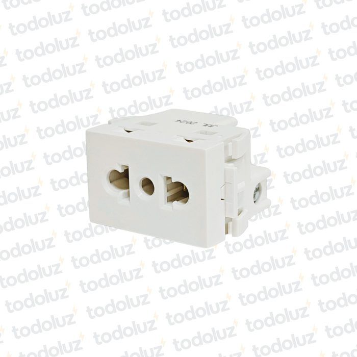 Mod. Tomacte. 24mm Euroamericano + T 10/16A 250V Blanco Ek