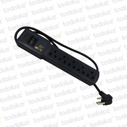 Tomacte. Multiple 5T PC c/ Filtro 10A Negro Margirius