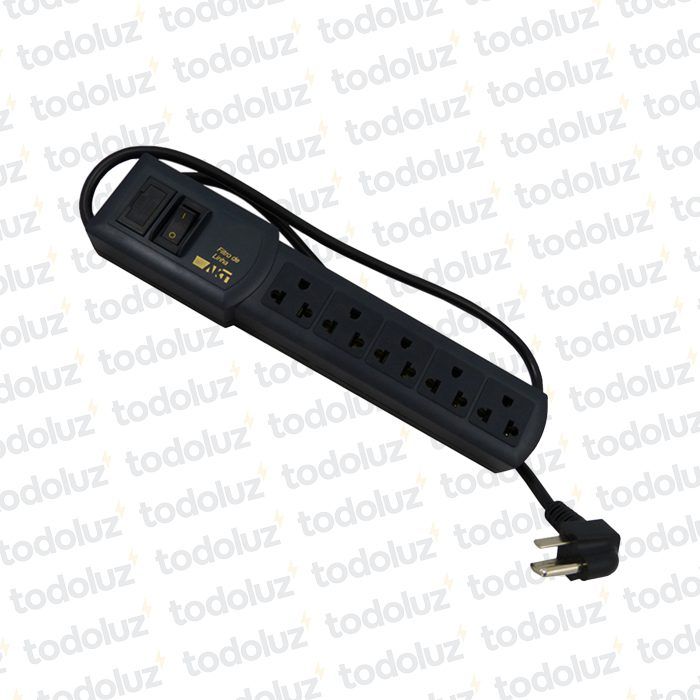 Tomacte. Multiple 5T PC c/ Filtro 10A Negro Margirius
