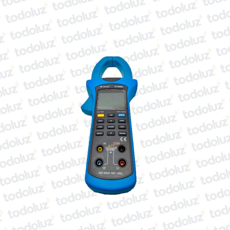 Pinza Vatimetro (Pot.Activa/Reactiva/Aparente)(FP)(Energia Activa)(Tension 600Vac)(Corriente 1000Aac)(Cat.III/600V) Minipa