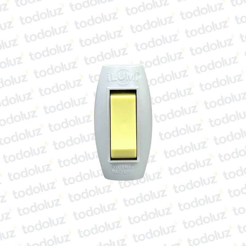 Perilla p/ velador 6A 250V Gris/Amarillo Ilumi