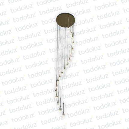 Colgante Circular en Caida Dorado 18 Lagrimas Led Incorp. (54.1053)