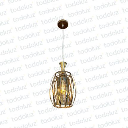 Colgante Cilindrico Dorado c/Vidrio Interior 1*E27 (54.1049)