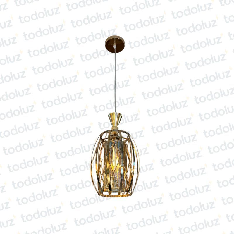 Colgante Cilindrico Dorado c/Vidrio Interior 1*E27 (54.1049)