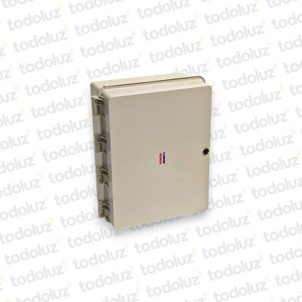 Gabinete Ext Plastico 464x380x202mm Beige IP65 c/ Placa de Montaje Tapa Opaco