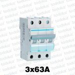 Interruptor Termomagnetico Sist. Din 3P 63A 6ka C Premium (Francia) Hager