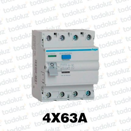 Disyuntor Diferencial Sist. Din 4P 63A 30mA Premium (Francia) Hager