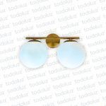 Aplique Barra Lineal Dorado Doble Esfera Vd. Blanco 2*E27 (50.540)
