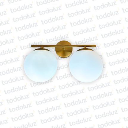 Aplique Barra Lineal Dorado Doble Esfera Vd. Blanco 2*E27 (50.540)