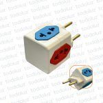 Ficha Multiple 4T Cubo (Hembra Euroamericano/Padron Brasilero +T 10A)(Macho Padron Brasilero s/ T 10A 250V (1)