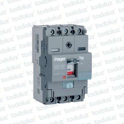 Disyuntor en Caja Moldeada Regulable 3P 63A 40ka/415Vac Hager
