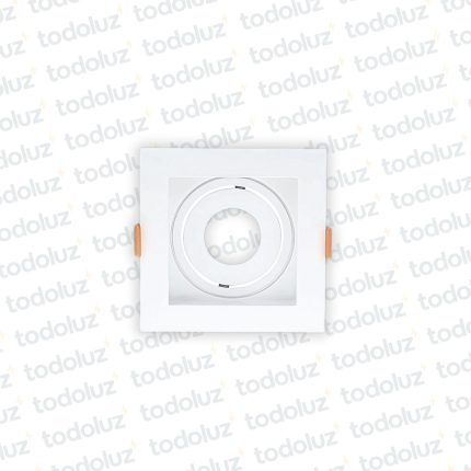 Spot Embutir Cuadrado Plano Movil Blanco p/Lamp. MR16 1*GU10