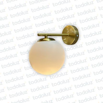 Aplique Dorado Brazo Recto Esfera Vd. Blanco 1*E27 (50.541)