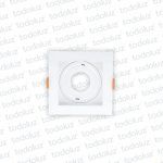 Spot Embutir Cuadrado Plano Movil Blanco p/Lamp. Par20 1*E27