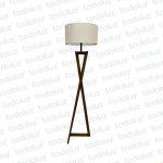 Luminaria de Pie Madera Tipo Z 160cm Pantalla Circular Lino (ø40cm) (56.219)