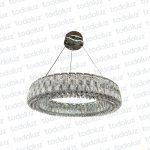 Colgante Circular Cromado Cristales Transparentes Triple Tono Led Incorp. (54.1080)