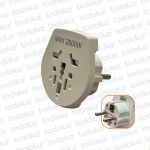 Ficha Adaptadora Multinorma 10A 250V p/ Tomacte. Schuko Conatel