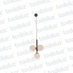 Colgante Barra Vertical Negro Esferas Blancas 4*E27 (54.798)