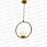 Colgante Aro Dorado c/Esfera Blanca 1*E27 (54.892)