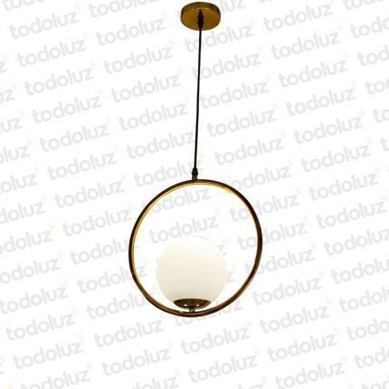 Colgante Aro Dorado c/Esfera Blanca 1*E27 (54.892)
