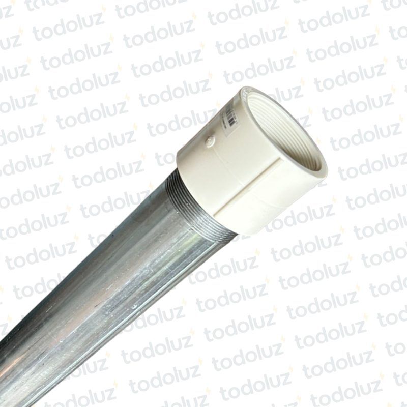 Caño Galvanizado p/ Bajada 2.1/2"x5.80m (2.65mm) c/ Union Sencilla PVC enroscada