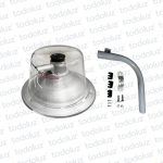 Alumbrado Publico Abierto E40 Acrilico Transp. C/Base p/Fotocelula + Brazo