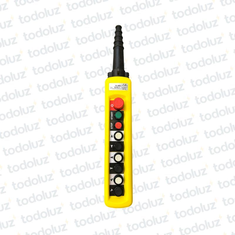 Pulsador Botonera Colgante 6 Posiciones + On/Off + Pulsador Emergencia IP65 10A 400Vac