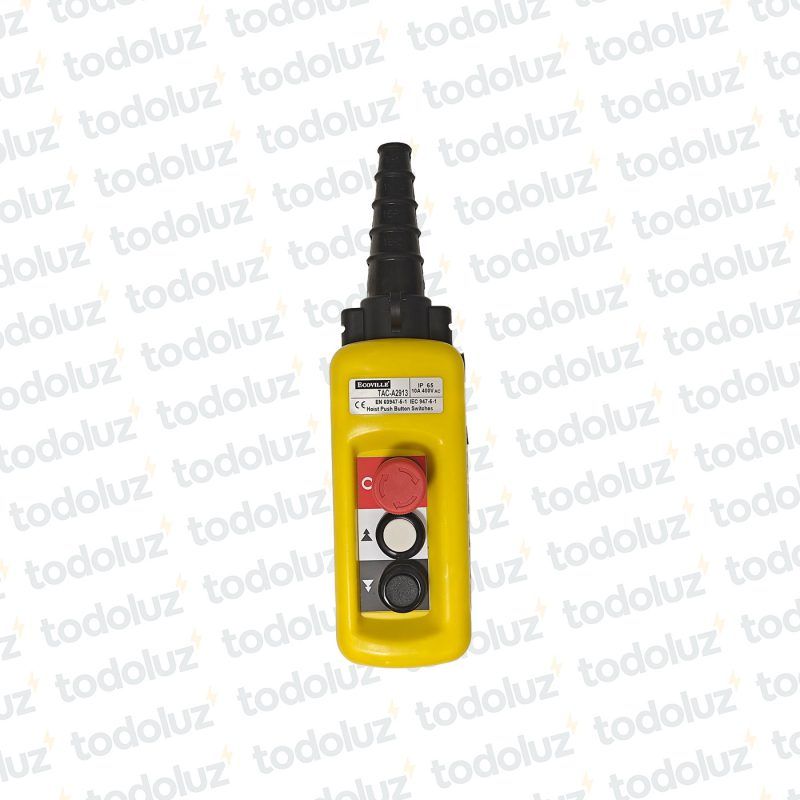 Pulsador Botonera Colgante 2 Posiciones + Pulsador Emergencia IP65 10A 400Vac