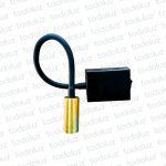 Aplique B. Rectangular Negro Brazo Flexible Det. Dorado 1w 6500°k Led Incorp.(50.551)