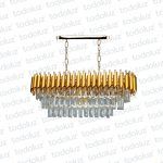 Colgante Rectangular Dorado c/Cadena Triple Nivel Cristales 8*E14 (54.1067)