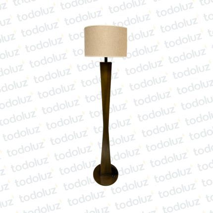 Luminaria de Pie Rombo Nogal Pantalla Circular Beige 1.57cm 1*E27 (56.150)