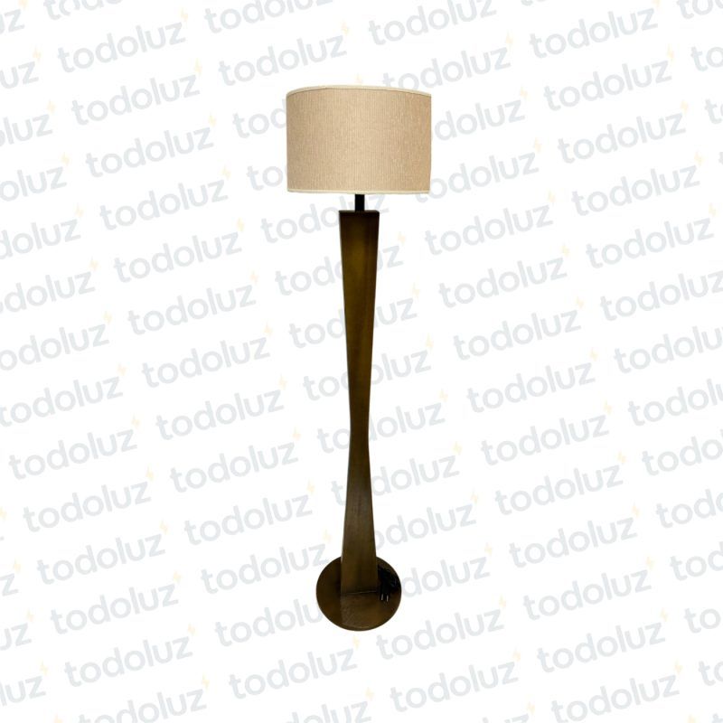 Luminaria de Pie Rombo Nogal Pantalla Circular Beige 1.57cm 1*E27 (56.150)