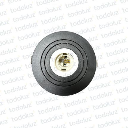 Spot Embutir Redondo Plano Movil Negro p/Lamp. Par20 1*E27