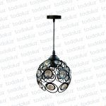 Colgante Semiesferico Metalico Negro c/Detalle Cristal 1*E27 (54.1022)