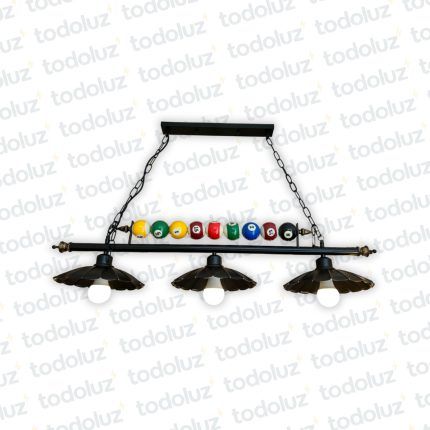 Colgante Barra Lineal Negro Triple Campana c/Beyquer 3*E27 (54.930)