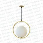 Colgante Aro Dorado c/Esfera Blanca 1*E27 (54.892)