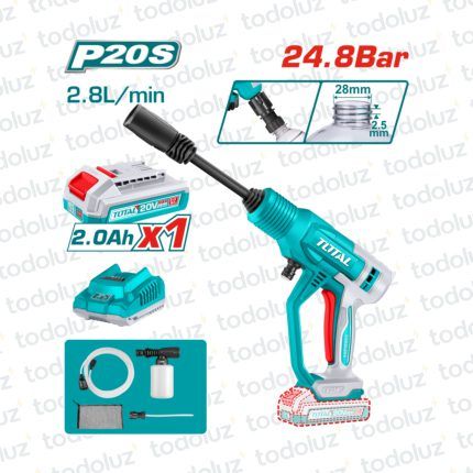 Hidrolavadora 24.8Bar 20Vdc (1 Bateria 2.0Ah + 1 Cargador) Total
