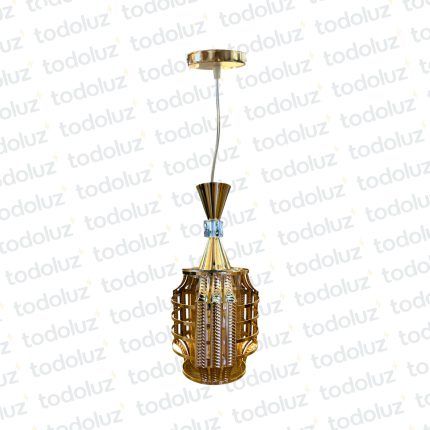 Colgante Metalico Dorado Diseño Lineas Vd. Interior Cilindrico 1*E27 (54.1089)