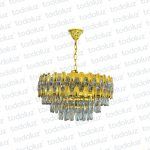 Colgante Circular Dorado C/Cristales Transparentes 7*E14 (53.149)