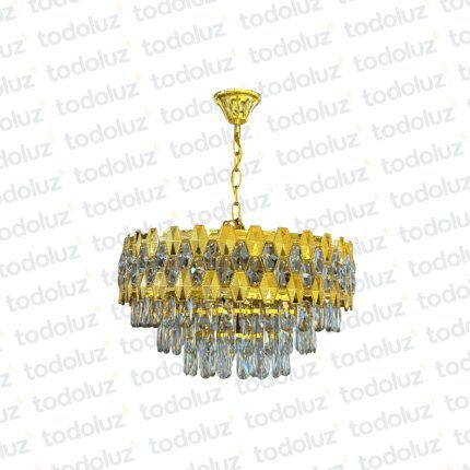 Colgante Circular Dorado C/Cristales Transparentes 7*E14 (53.149)