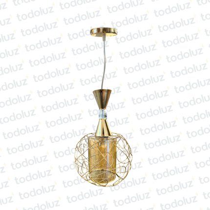 Colgante Semiesferico Dorado c/Vidrio Interior Cilindrico 1*E27 (54.1088)